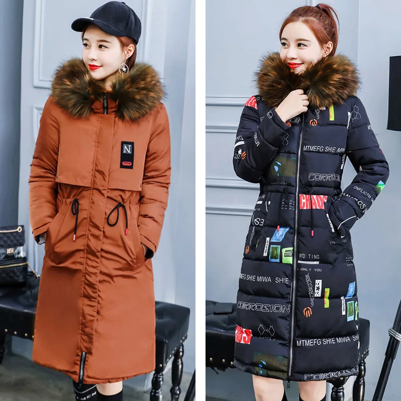 Double Two Sides New Arrival Women Winter Jacket Hooded With Fur Collar Ladies Outwear Parka Long Coat High Quality - Цвет: Caramel