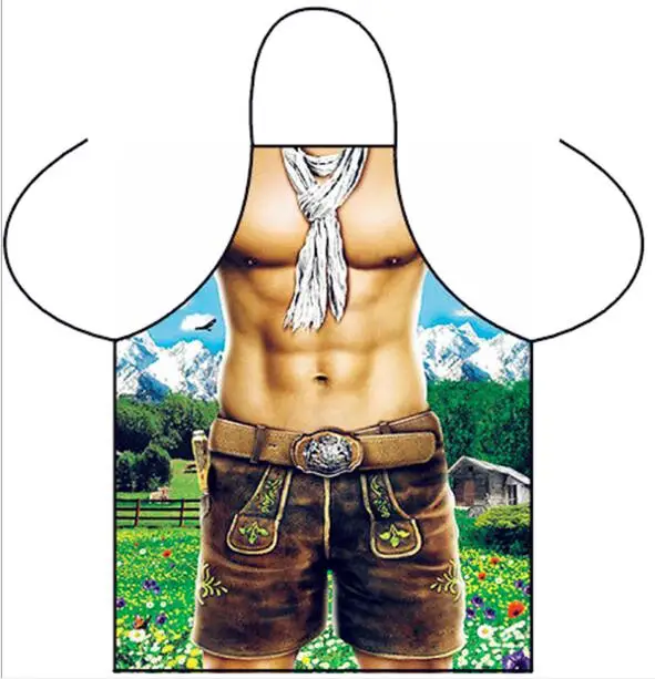 

Freeshipping 2018 Funny Novelty BBQ Party Cleanning Apron Woman Apron For Men Sexy Kitchen Apron