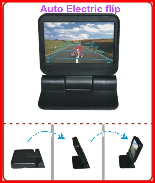 

upgrade car video monitors HD 5 In-dash 800*480 car Auto Electric flip/automatically on DVD/minotor/ 2Av in parking camera