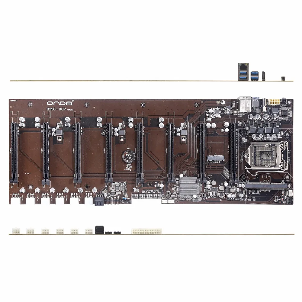 8PCIE 8GPU для Onda B250 BTC-D8P DDR3L 1151 BTC горная плата(альтернатива TB250-BTC PRO H81S2 TB85 H81A H81 H61 PRO BTC