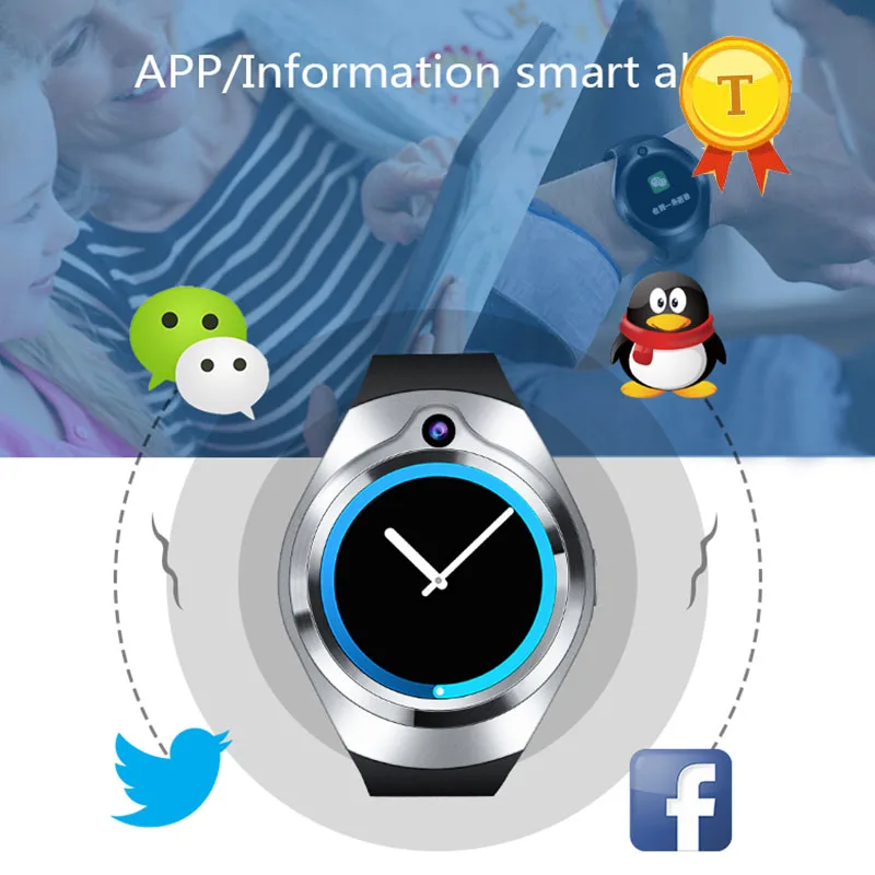 

1.3 inch Android 5.1 OS SmartWatch Heart Rate Camera Video Smart Watch phone support 3G WIFI gps 16gb memory whatsapp twitter