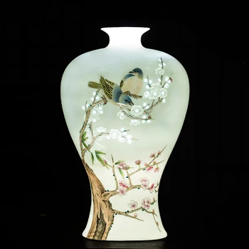 

Jingdezhen Ceramic Masters Hand Painted Pastels Plum Blossoms Five Flower Vases Chinese Living Room Wine Adornments ceramic vase