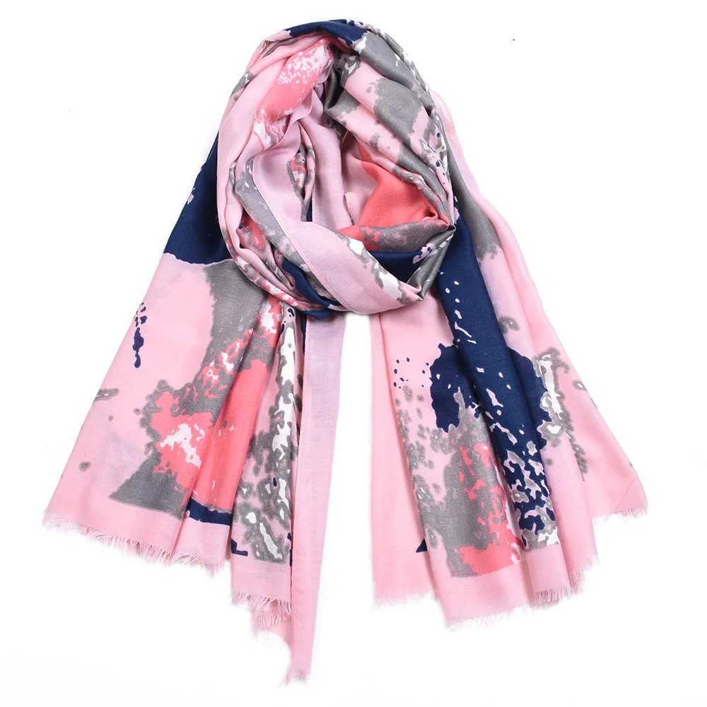 

Women Abstract Print Cotton Fringe Scarf Shawls Fashion High Quality Soft Autumn Geometry Wraps Scarves Hijab 6 Color Hot Sale