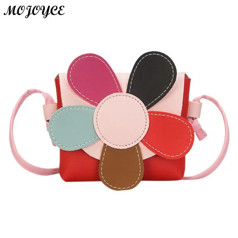 

New Design Shoulder Bag Kids Children Girls Princess Flower Messenger Handbag Lovely Purses Leather Coin Wallet Bag