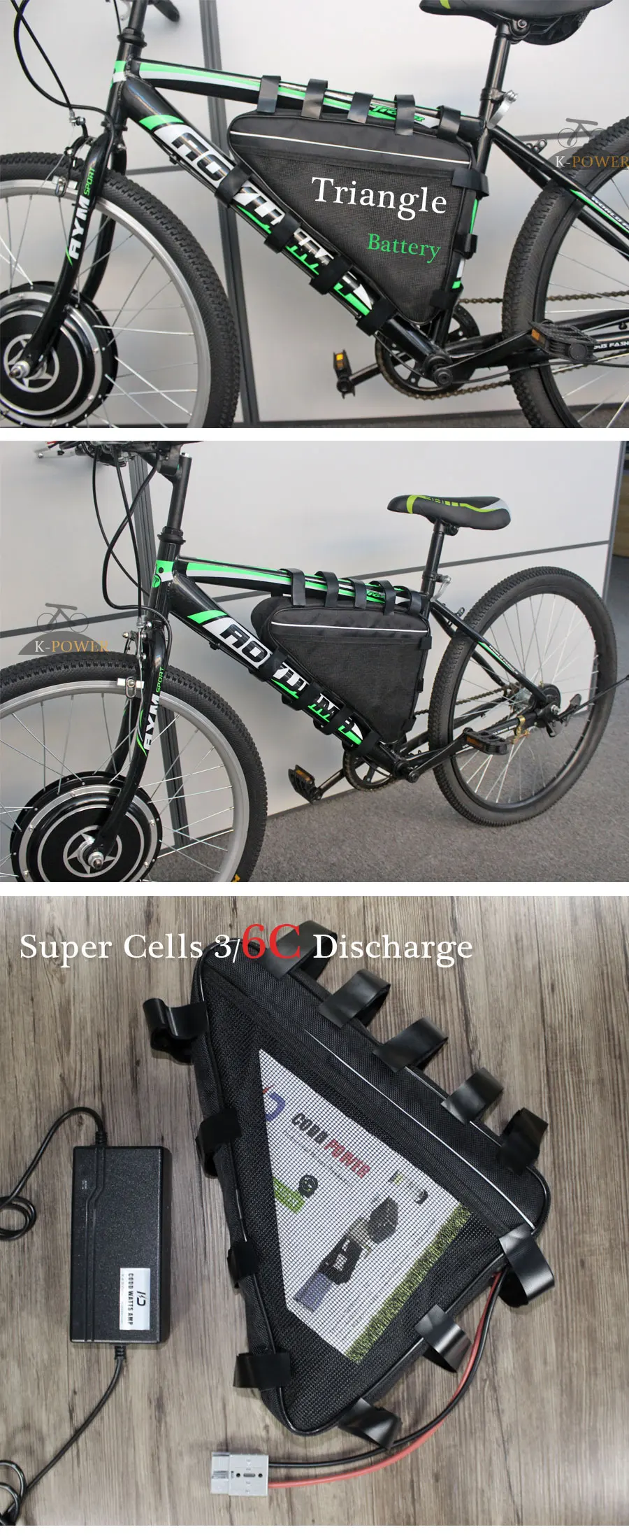 Excellent LiFePO4 48V 20AH Triangle battery Pack Electric bike Scooter long life time 3