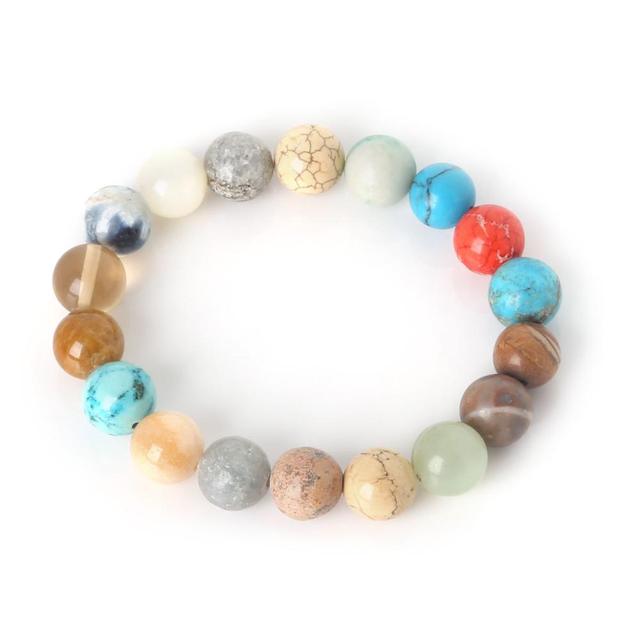 Bracelet With Natural Stone Beads 6 8 10mm Glaze White Howlite Yoga Beaded Bracelet For Men & Women Christmas Jewelry Gift