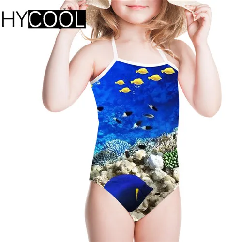 W2271BS HYCOOL/детская одежда для купания; купальный костюм с принтом «бордюр колли»; купальный костюм для девочек; коллекция года; детские летние комбинезоны; цельнокроеный детский летний костюм - Цвет: W2271BS
