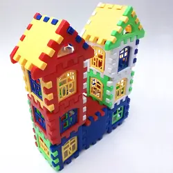 24 шт. Большие размеры строительные блоки кирпичный дом дизайнер просветить кирпичи с английским Паззлы детей раннего образования