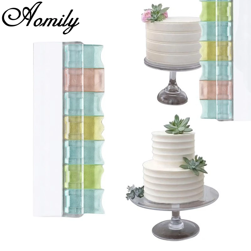  Aomily DIY Cake Plastic Spatulas Decorating Birthday Cake Scrapers Pastry Cutter Bakeware Home Mous