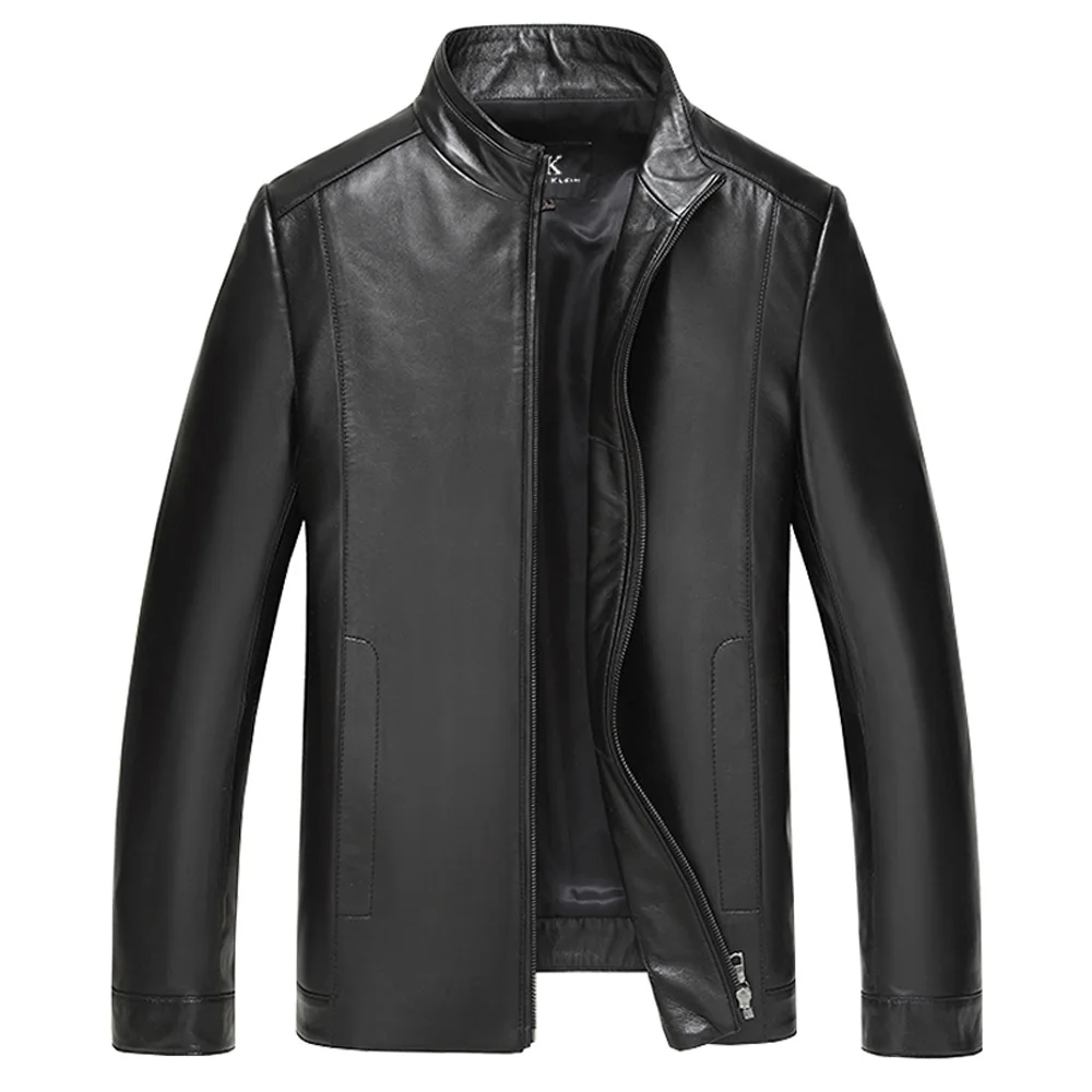 

Promote Real Sheepskin Leather Jacket Men Fashion Leather Real Outwear Genuine Leather Coat Spring Black Leather Jacket