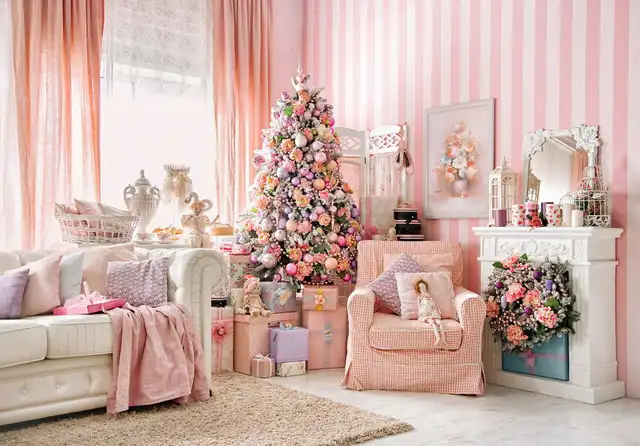 Horizontal Christmas Party Down Photo Background Sweet Pink Sofa Horizontal Christmas Party Down Photo Background Sweet Pink Sofa Backdrops For Kids Studio Portrait
