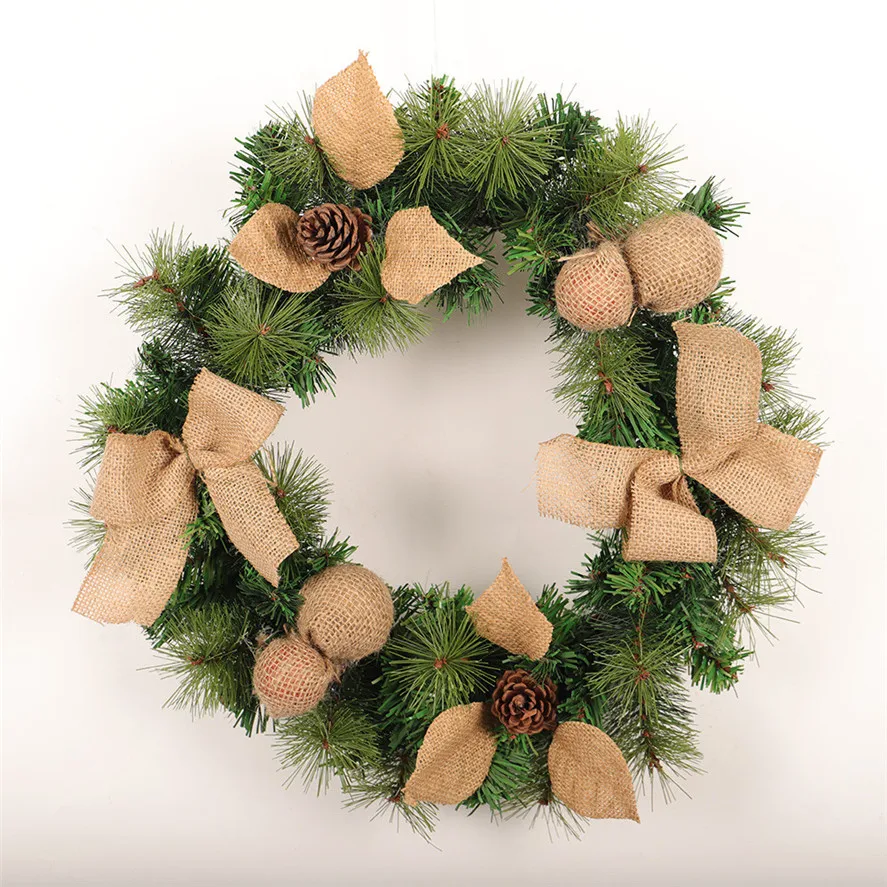 

New Large Christmas Wreath 1PC 17" Fall Welcomer Cream Welcome Wreath for Front Door Thanksgiving Fall Wreath
