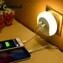 Jiaderui Смарт зондирования ночник мини стол гнездо Настенные светильники Спальня прикроватной тумбочке свет USB разъем ночника Освещение в помещении