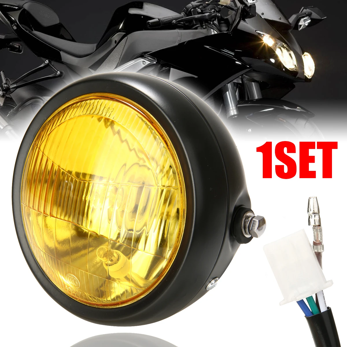 Mayitr 1pc  6.5 inch 12V 35W LED Retro Motorcycle Headlight With Grill Cover For Old School Cruiser Choppers Bobber Cafe Racer