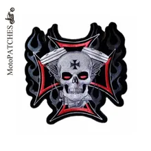 Изысканный жилет с черепами для верховой езды одежда Локомотив мотоцикла вышитый изготовленный на заказ термоклейкая заплата личность "сделай сам" для мужских пиджака