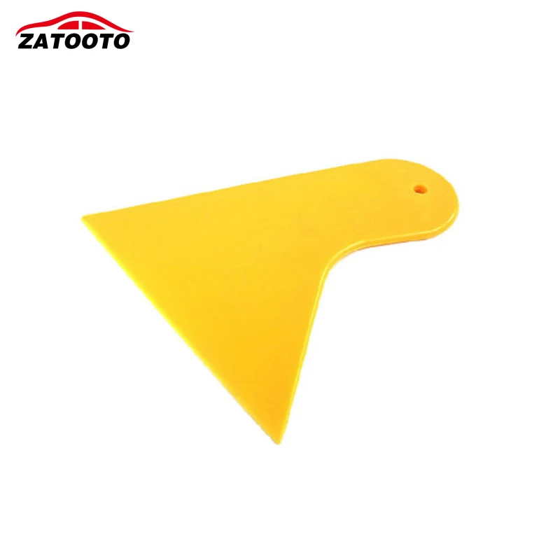 

ZATOOTO (50 pieces /lot) Wholesale Yellow Plastic Small Scraper Car Film Tools Wiper Plate Glass Car Sticker Tools Film Scraper