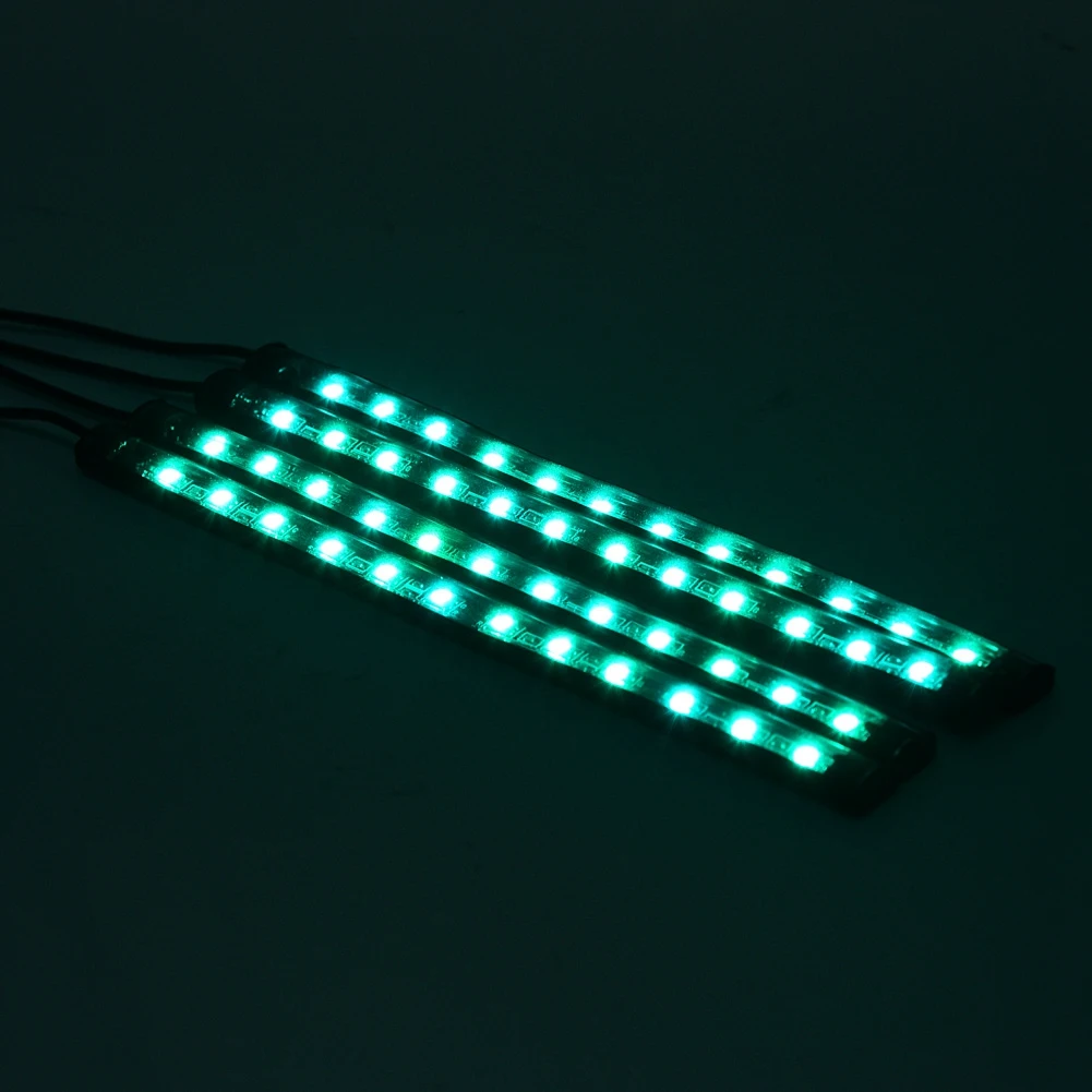 4 шт. 7 цветов RGB водонепроницаемая автомобильная светодиодная лента многоцветный музыка для внутреннего оформления автомобиля огни беспроводной полосы света