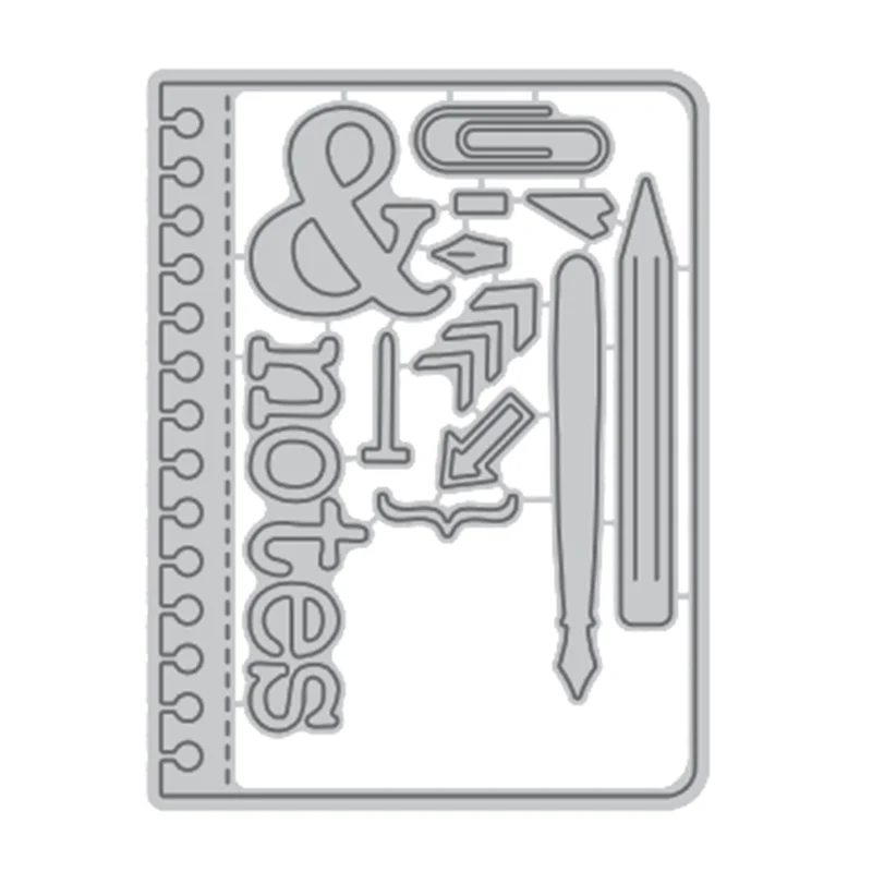 

DiyArts Letter Note Pen Pencil Metal Cutting Dies New 2019 for Craft Dies Scrapbooking Metal Album Embossing Die Cut Decoration