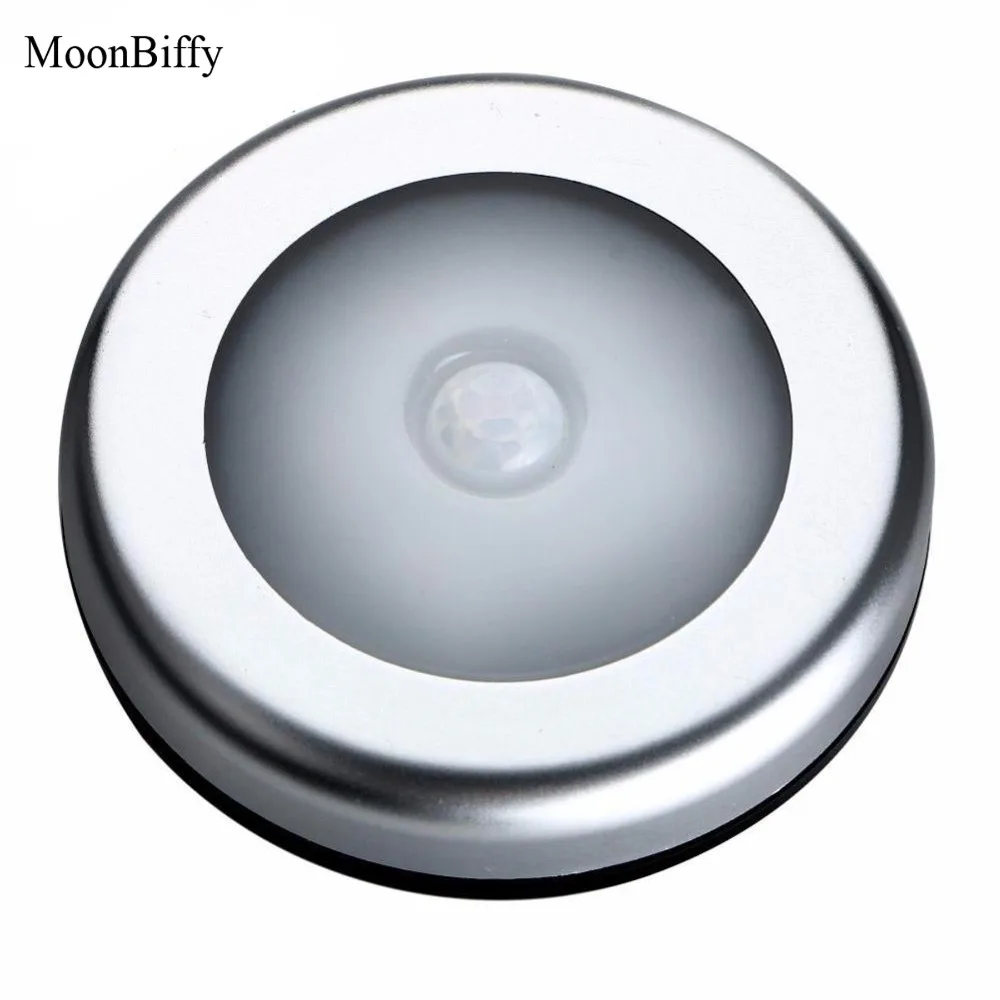 1pc Wholesale Dropshipping MOONBIFFY 6LED PIR Body Motion Sensor Activated Wall Light Night Light Induction Lamp Closet