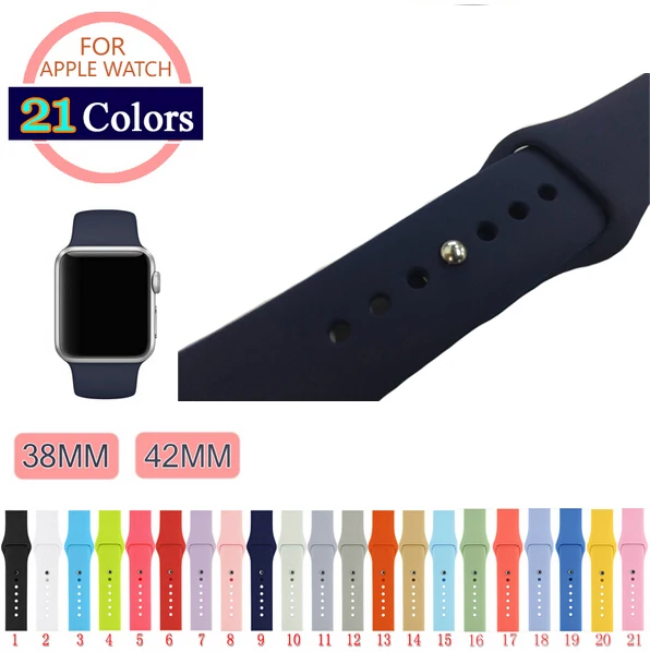 

Silicone Sport Band For Apple watch Series 4 3 2 1 Rubber Wrist Bracelet Strap for iwatch 42mm 38mm 40mm 44mm Replacement Bands