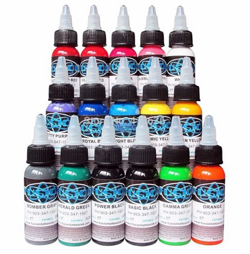 

2018 new tattoo ink fusion maquiagem 16 color set 30ml / bottle tattoo paint makeup set body tattoo art permanent makeup