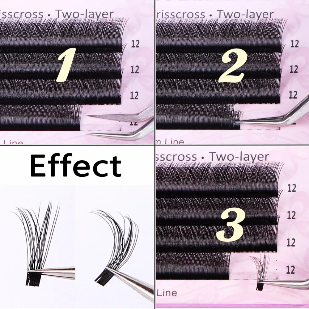 2 слоя Y ресниц 0,07 крест-накрест 3D объем цветущие ресниц профессиональный Y Форма густые ресницы