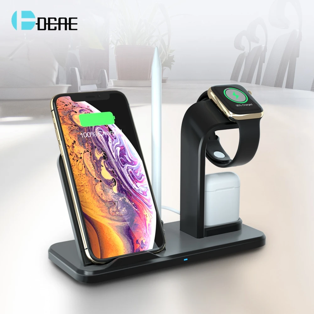 DCAE 10W Qi Wireless Charger 4 in 1 Charging Holder Stand
