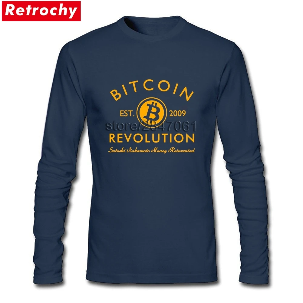 2021 Бренд 90S футболка Bitcoin революция Для мужчин Лучший облегающий с длинным
