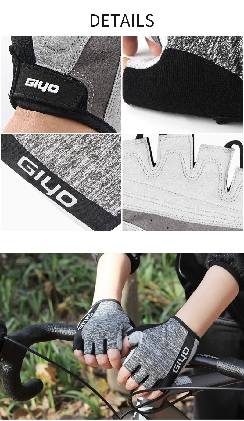 GIYO велосипедные перчатки для мужчин и женщин для шоссейных гонок MTB велосипедные перчатки для рыбалки Бег Спорт Половина пальца guantes ciclismo