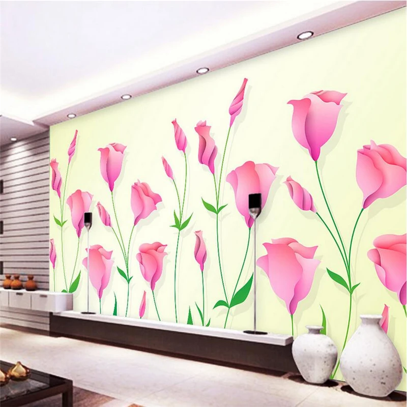 

Custom Large-Paper-Flowers Minimalist 3d Wallpaper Murals Environment Friendly 3d Wall Paper for Living Room TV Background Study