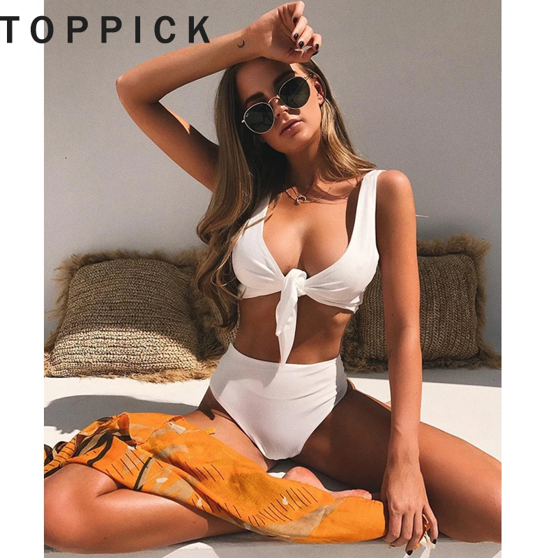 TOPPICK Swimwear Women Push Up Bikini Set Knotted Female Swimsuit Biquini Brazilian Beach Bathing Suit Women bikinis 2018 mujer