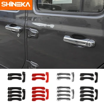 

SHINEKA For Jeep Wrangler JL 2018+ ABS Exterior Side Door Handle Tailgate Handle Decoration Cover Stickers For Jeep Wrangler JL