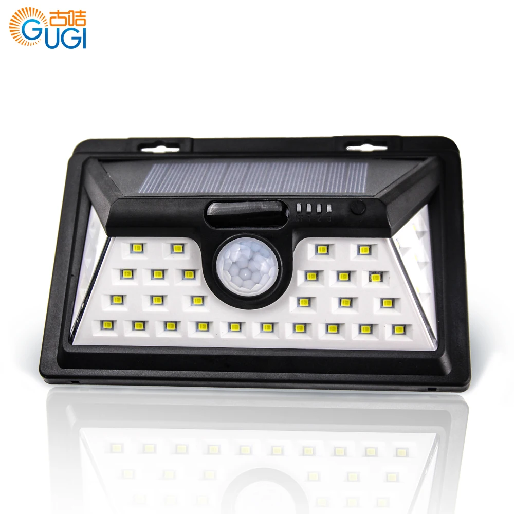 

34 Leds Solar Led lamp with Indicator light Solar powered wall lamp with PIR Motion sensor for Garden Garage Corridor street