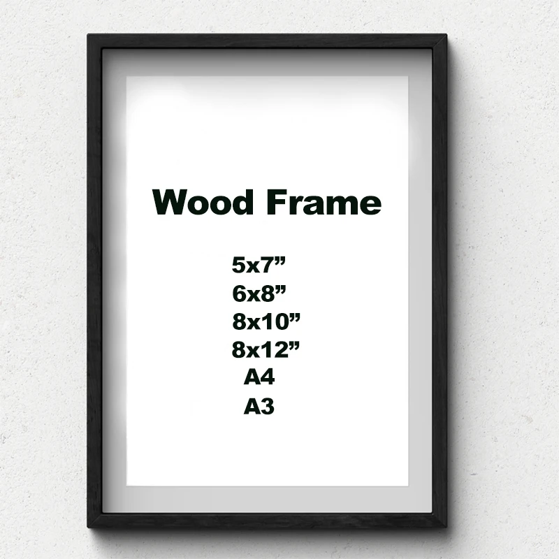 

Nature Solid Simple Wooden Frame A4 A3 Black White Wood Color Picture Photo Frame with Mats for Wall Mounting Hardware Included
