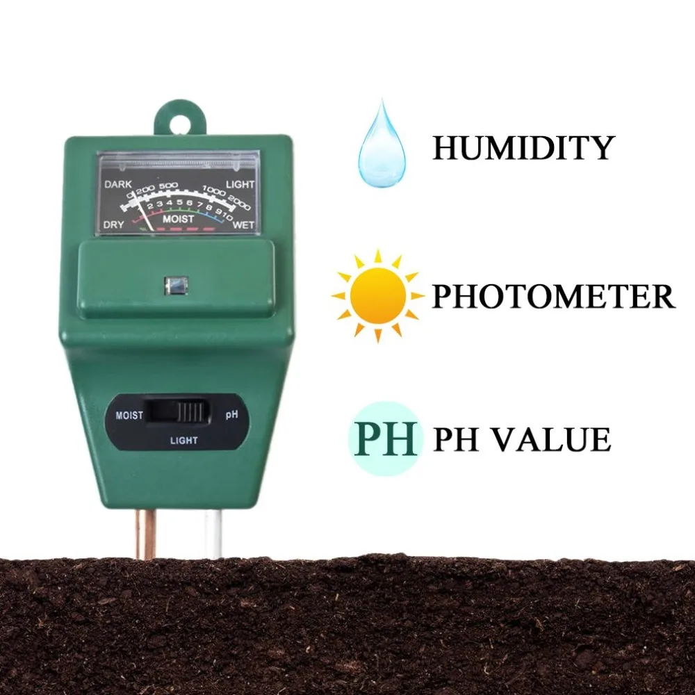

3 in Soil Water Moisture 1 PH Tester Soil Detector Water Moisture Light Test Meter Sensor for Garden Plant Flower