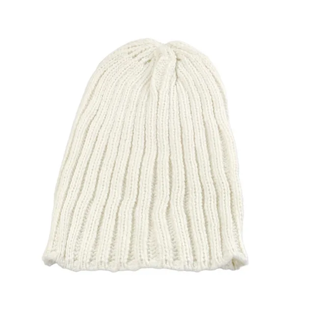 Модная Корейская осенне-зимняя мужская и женская шапка-тюрбан, одноцветная вязаная шапка унисекс, сохраняющая тепло, Повседневная вязаная шапка, новинка - Цвет: Белый