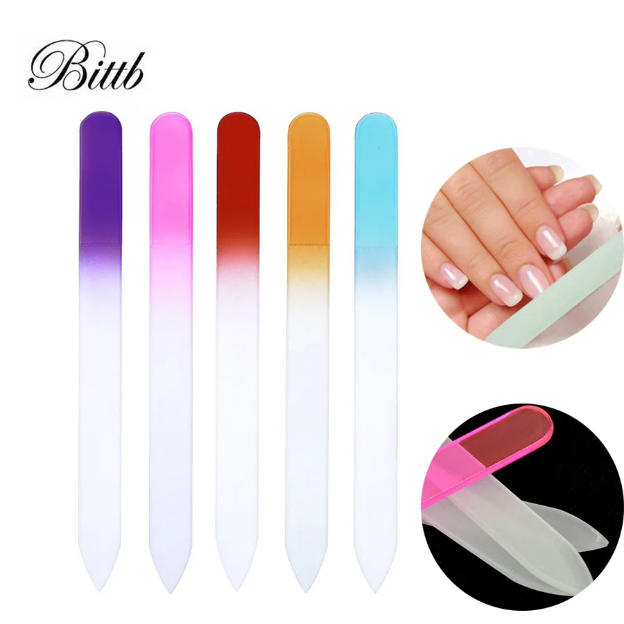 

Bittb 3Pcs/lot Nail Files Colorful Crystal Glass Nail File Buffer Manicure Device Tools UV Gel Polish Nail Art Decoration