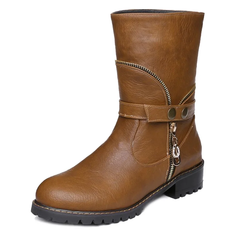 Sjjh Martin Chaussures Cuir Grande Casual Noir gris Q140 Femmes Rond Chunky Court Avec Bout Confort Mode Cheville Bottes Souple En Taille Talons orange Nn0wk8OPXZ