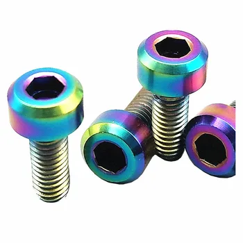 

Titanium Bolt for Bicycle Fork Cylinder M3 x8mm TC4 Gold Color Fork titanium screw cylinder screw Titanium Screws 6 pcs