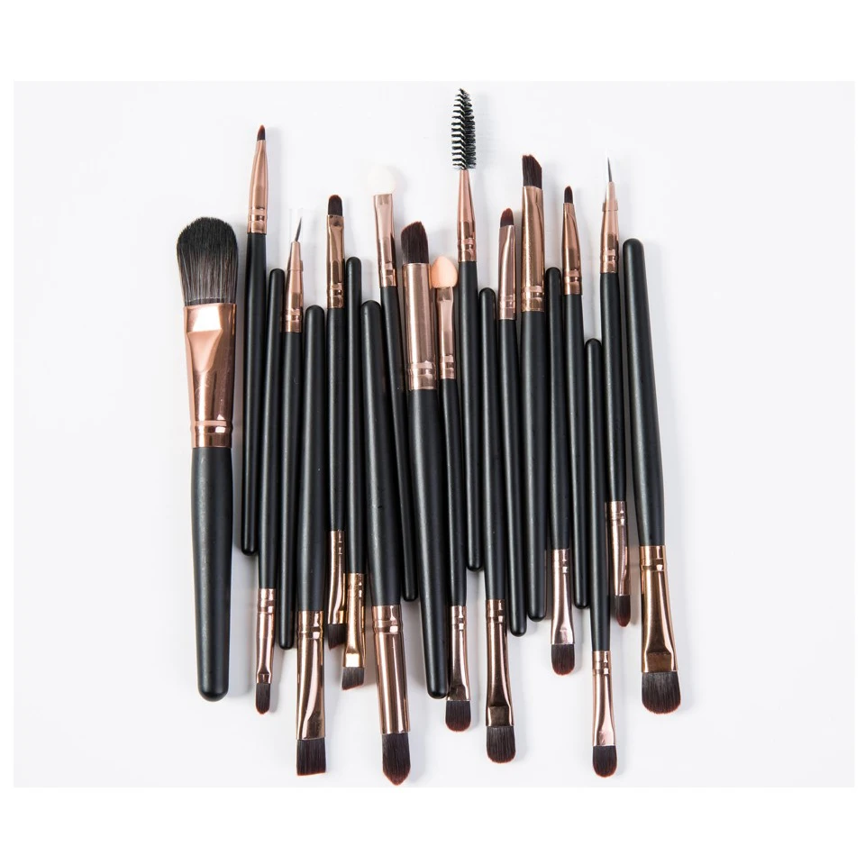 Brown Professional 20pcs Makeup Brushes Set Powder Foundation Make up Brush Tools kit Eye Liner Shader maquiagem (11)