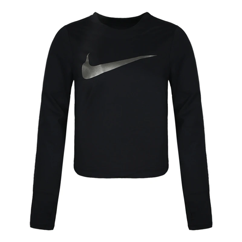 Новое поступление NIKE как W NK DRY ELMNT TOP CREW GX Для женщин пуловер рубашки с коротким рукавом спортивный костюм