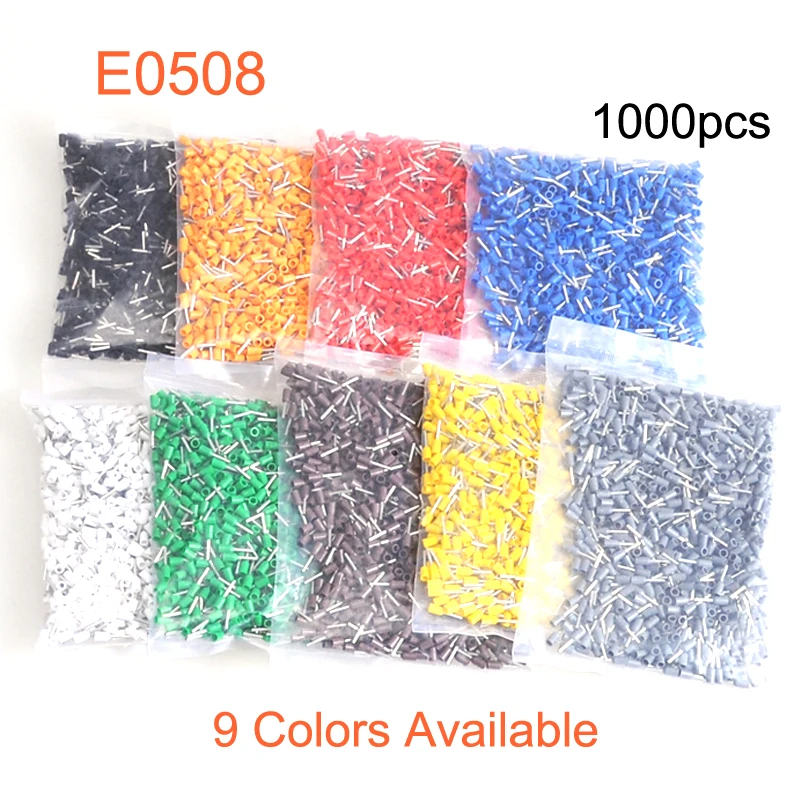 1000pcs Tube insutated cord end terminals Electrical crimp terminal