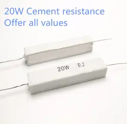 20 штук 20 Вт 360 390 470 510 1 К 1,5 К 2 К 2,2 ком 360R 390R 470R 510R 1KR 1.5KR 2KR 2.2KR Керамика цемента Мощность сопротивление резистора 5%
