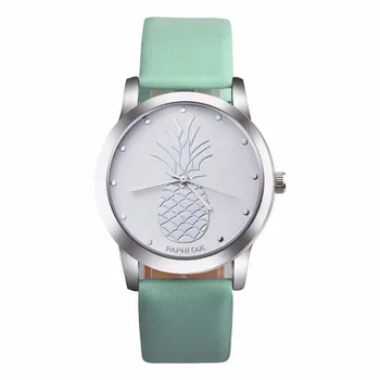 

2019 Luxury Leather Watches women Pineapple Print fashion Waterproof ladies dress Quartz Wristwatch Clock gift Relogios Feminino