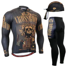 2017 the latest clothes cycling spring riding clothes wear apparel sets Brown Skull Pattern mountain bicycle clothing sets suits