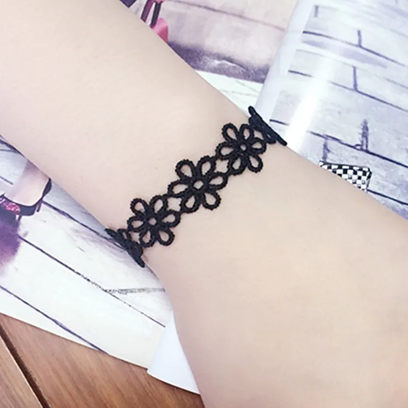 SL172-Hollow-Daisy-Flower-Bracelets-Bangles-Gothic-Vintage-Black-Lace-Pulseiras-Women-Bracelet-Jewelry-Bijoux-One