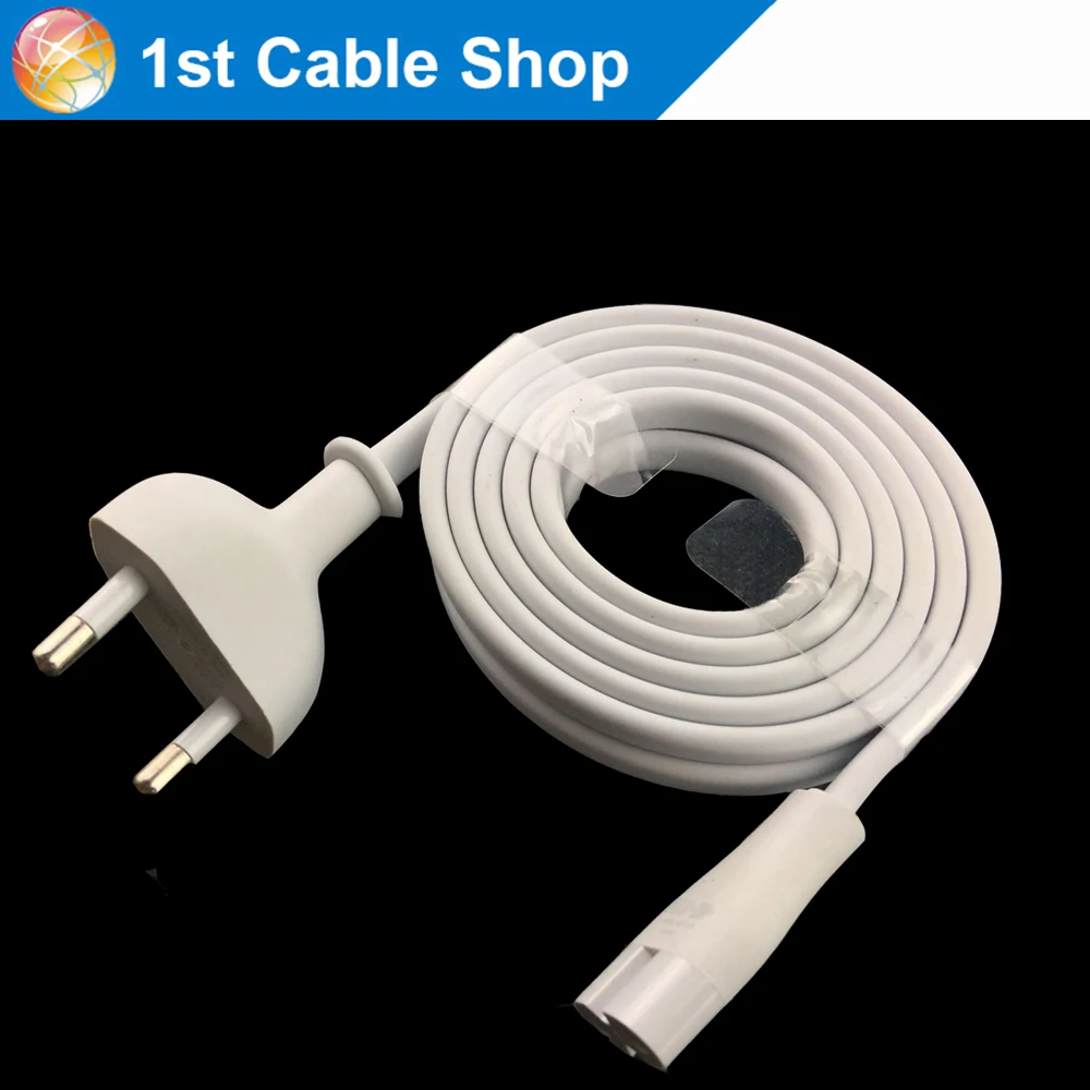 

Premium 6ft 1.8M white EU power cable cord for apple TV Mac Mini Time Capsule PS4 Figure 8 C7 to Euro Eu European 2 pin AC Plug
