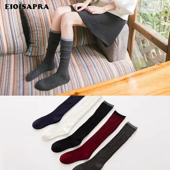 

[EIOISAPRA]1 Pair Long Warmer Creative Socks Women Japan Harajuku Solid Meias College Style Heap Heap Calcetines Mujer