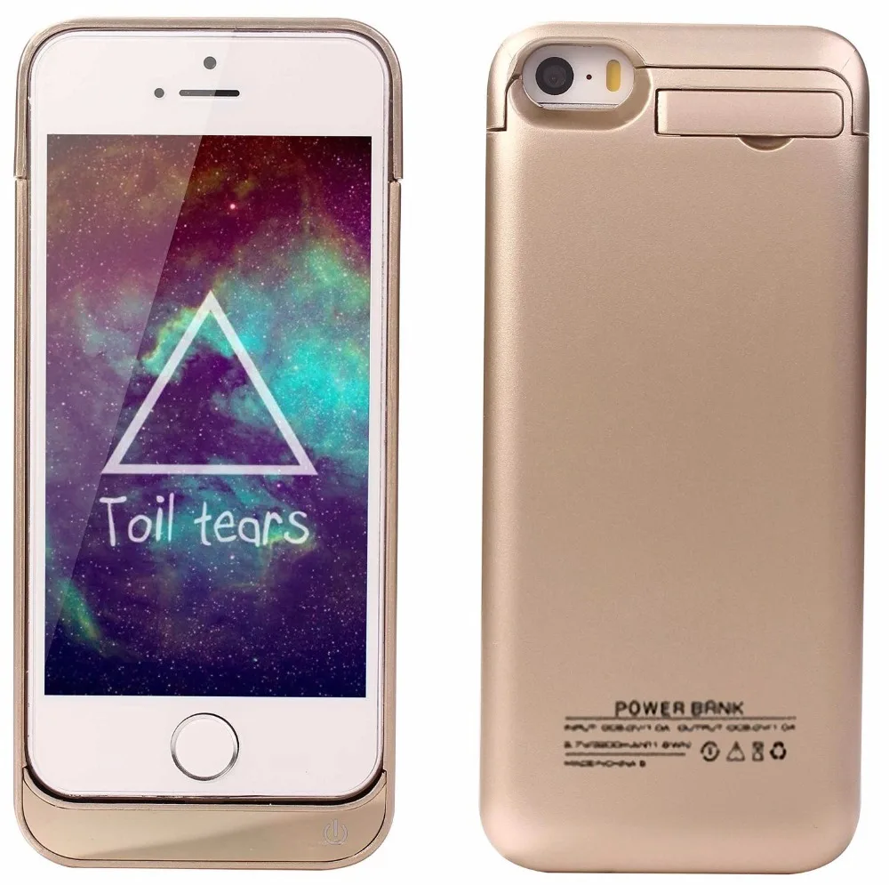 For 5s High quality power Bank 2200mAh External power case Charger backup battery case for iphone