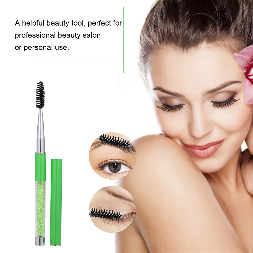 Eyelashes Brush Eyebrow Comb For Applying Mascara Pen Shape Rhinestone
